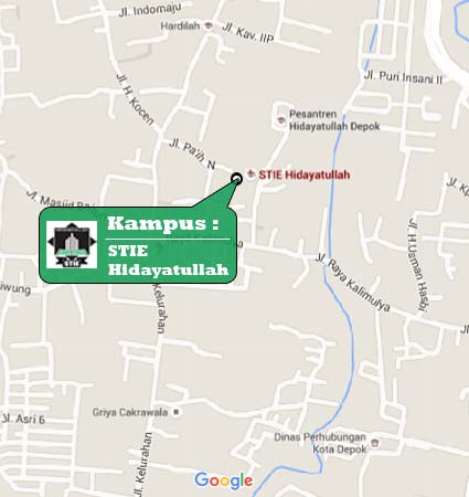 Location Map (Google Map) STIE Hidayatullah Depok Nomor